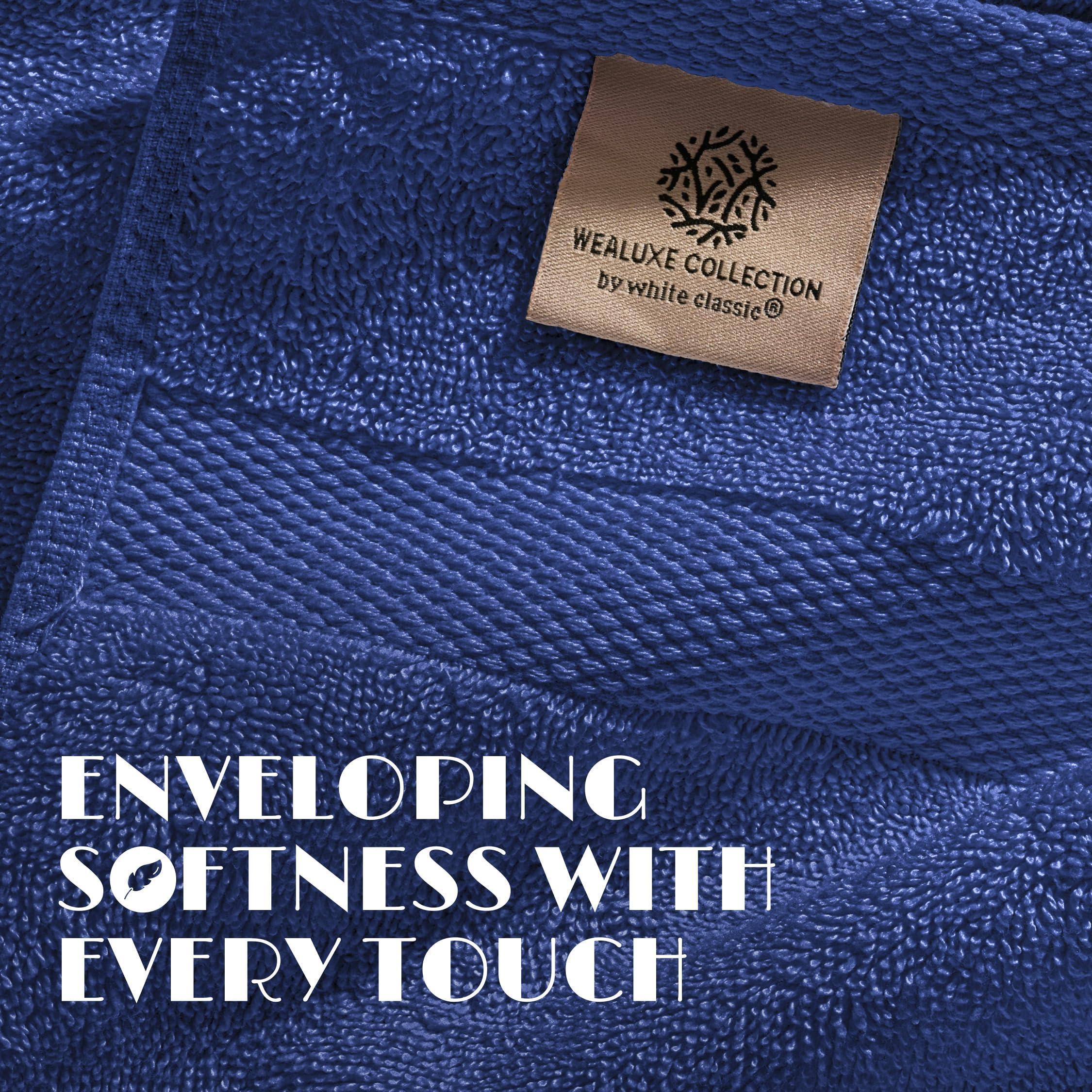 Navy Hand Towels for Bathroom [6 Pack] Cotton Hand Towel Bulk for Gym Kitchen and Spa 16x27 Inches Soft Highly Absorbent Quick Dry Terry Salon Towels